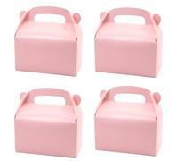 Oletx Paquete de 30 cajas de regalo de fiesta rosas, cajas de regalo, cajas de regalo de papel a dos aguas con asas. Perfecto para fiestas de princesa rosa y suministros de decoración de baby shower.