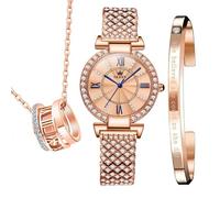 OLEVS Conjunto de Relojes Regalo Femenino, Conjunto de Pulseras de Collar de Relojes 3 San Valentín para el Aniversario de la Esposa y Novia de mamá, 3atm Impermeable