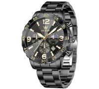 OLEVS Reloj automático para hombre, sin pilas, impermeable, mecánico, de acero inoxidable, con tourbillon, día y año y cronógrafo, regalo para él