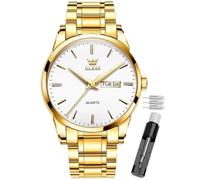 OLEVS Reloj de Cuarzo analógico Casual para Hombre, Esfera Grande, Minimalista, de Acero Inoxidable, de Lujo, Luminoso, Impermeable, fácil de Leer, Reloj de Vestir