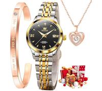 OLEVS Relojes automáticos para mujer, diseño de esqueleto, cielo estrellado, plateado, oro rosa, mecánico, de lujo, vestido de negocios, diamantes luminosos, impermeables, relojes de pulsera, L9956