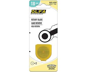 OLFA 9463 RB18-2 Cuchillas giratorias de 18 mm, paquete de 2, color plateado