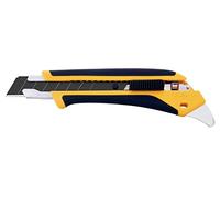 Olfa L5-AL - Cúter con mango antideslizante, cuchilla de 18 mm, bloqueo automático y púa de metal duro en el mango