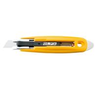 Olfa 330801 Cúter con Recogida automática de la Cuchilla y púa de Metal Duro en el Mango, Amarillo, 17,5mm cutter sk-9