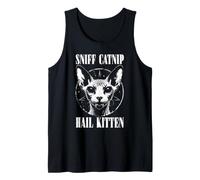Olfatea Hierba gatera Granizo Gatito Muerte Metal Heavy Rock Cat Lover Camiseta sin Mangas
