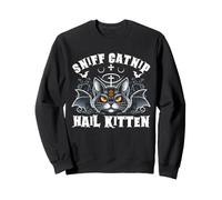 Olfatea Hierba gatera Granizo Gatito Muerte Metal Heavy Rock Cat Lover Sudadera