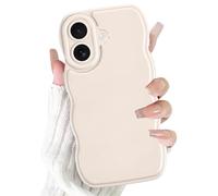 Olgary Funda para iPhone 17, Aesthetic Bonita DiseñO Estético con Ondas Onduladas, Funda De Silicona Suave para Cmámara Carcasa, Antigolpes Antiarañazos Case para Mujeres Y NiñAs, Blanco