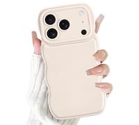 Olgary Funda para iPhone 17 Pro, Aesthetic Bonita DiseñO Estético con Ondas Onduladas, Funda De Silicona Suave para Cmámara Carcasa, Antigolpes Antiarañazos Case para Mujeres Y NiñAs, Blanco