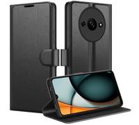 Olgary Funda para Xiaomi Redmi A3/A3X, PU/TPU Premium Flip Billetera Carcasa Antigolpes Protectora Cover con Suporte/Ranura para Tarjeta/Cierre Magnético/Bloqueo RFID, Negro
