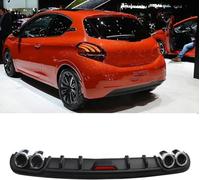 Olgyn Placa del Alerón del Maletero del Labio del Difusor del Parachoques Trasero para Peugeot 208, Divisor De Hoja del Alerón del Kit De Carrocería del Coche, Black-S