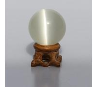 Olho de gato cristal k9 lente de vidro bola fotografia lensball 40 60 80mm grande adivinhação globo grande esfera mágica com base de madeira suporte-58-60mm_White With Stand