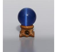 Olho de gato cristal k9 lente de vidro bola fotografia lensball 40 60 80mm grande adivinhação globo grande esfera mágica com base de madeira suporte-58-60mm_Blue con soporte