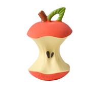 Oli and Carol | Mordedor Bebé Pepa the Apple Mordedor, Juguete Apilable y Sonajero para Bebés +9 Meses, Manzana de Goma Natural, Rojo, 9,23 x 8,77 x 9,87 cm, Hecho a Mano con Pigmentos Naturales