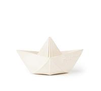 Oli & Carol - Juguete Baño de Caucho Natural, Barco Origami, Blanco, 11 cm