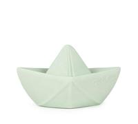 Oli & Carol - Juguete Baño de Caucho Natural, Barco Origami, Menta, 11 cm