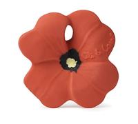 Oli & Carol - Mini Mordedor Bebé de Caucho Natural Amapola - Regalo para bebé 0 3 6 meses, 1 año - Pop the Poppy
