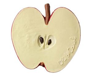 Oli & Carol - Mordedor Bebé de Caucho Natural, Pepita The Apple, 8 cm