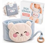Oli-Melo Alivio de Cólicos y Gases para Bebés - Calor y Frío - Almohadilla de Arcilla para Barriguita y Reflujo - CE Certificado - Mordedera de Madera, Banda de Peluche, Infantes