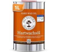 OLI-NATURA Aceite de cera dura - para suelos de madera, parqué, muebles, escaleras, puertas y encimeras, 1 L, Color: natural