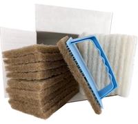 OLI-NATURA - Juego de almohadillas pequeñas con 1 soporte para almohadillas con asa, 10 x blanco y 10 x beige