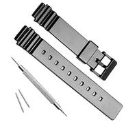 OliBoPo Banda de reloj de repuesto de resina natural impermeable para Casio LRW200H de las mujeres, Negro,