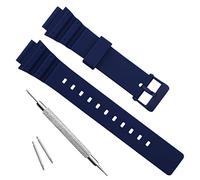 OliBoPo Casio MRW-200H Correa de repuesto impermeable de resina natural, azul navy, 8.3 cm + 13 cm, Parte trasera