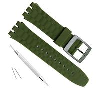 OliBoPo Correa de reloj de goma de silicona impermeable de repuesto de 21 mm (verde)