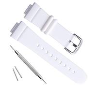 OliBoPo Correa de reloj de repuesto de resina natural impermeable para Casio BGA-131 BGA-132 BGA-160 BGA-161 Baby-G analógico-digital (blanco)