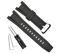 OliBoPo Correa de reloj de repuesto de resina natural impermeable para Casio GST-210 GST-W110 GST-W100 GST-S110 GST-S100 GST-B100 GST-S300 (hebilla negra y plateada)