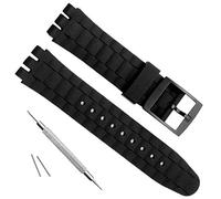 OliBoPo Correa de reloj de repuesto impermeable de goma de silicona de 21 mm, medio, No es una piedra preciosa