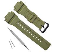 OliBoPo Correa de repuesto de resina natural impermeable para Casio SGW-300H AE-1200 W-800H AQ- S800W AQ-S810W, Verde militar, Ejército