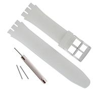 OliBoPo - Correa de repuesto de silicona para reloj, impermeable, para reloj Swatch, (17 mm, 19 mm y 20 mm) (Semitransparente, 19 mm)