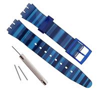 Olibopo - Correa de repuesto de silicona para reloj, resistente al agua, 17 mm, 19 mm y 20 mm (17 mm, azul gradiente)