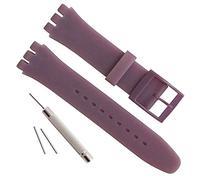 OliBoPo - Correa de repuesto de silicona para reloj, resistente al agua (17 mm, 19 mm y 20 mm) (19 mm, lila)