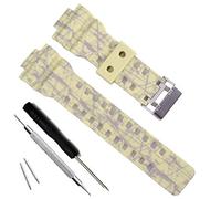 OliBoPo - Correa de repuesto para reloj Casio G-Shock GD120/GA-100/GA-110/GA-100C de resina natural, Patrón de línea-marrón claro,