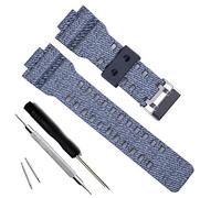 OliBoPo - Correa de repuesto para reloj Casio G-Shock GD120/GA-100/GA-110/GA-100C de resina natural, Patrón de cruz, color blanco.,