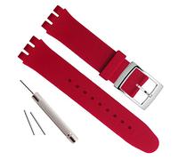 OliBoPo - Hebilla de acero inoxidable chapada en plata, resistente al agua, correa de reloj de goma de silicona