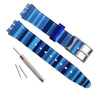 OliBoPo - Hebilla de acero inoxidable chapada en plata, resistente al agua, correa de reloj de goma de silicona