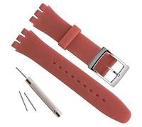 OliBoPo - Hebilla de acero inoxidable chapada en plata, resistente al agua, correa de reloj de goma de silicona