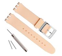 OliBoPo - Hebilla de acero inoxidable chapada en plata, resistente al agua, correa de reloj de goma de silicona