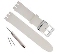 OliBoPo - Hebilla de acero inoxidable chapada en plata, resistente al agua, correa de reloj de goma de silicona