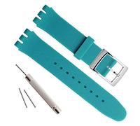 OliBoPo - Hebilla de acero inoxidable chapada en plata, resistente al agua, correa de reloj de goma de silicona