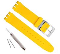 OliBoPo - Hebilla de acero inoxidable chapada en plata, resistente al agua, correa de reloj de goma de silicona