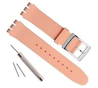 OliBoPo - Hebilla de acero inoxidable chapada en plata, resistente al agua, correa de reloj de goma de silicona