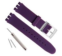 OliBoPo - Hebilla de acero inoxidable chapada en plata, resistente al agua, correa de reloj de goma de silicona