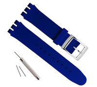 OliBoPo - Hebilla de acero inoxidable chapada en plata, resistente al agua, correa de reloj de goma de silicona