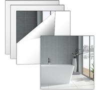 Olicky Espejo de Pared Adhesivos 30 x 30 CM, 4 Piezas de Espejos Acrílicos de 2 mm Espesor para Decoración Hogareña, Sala de Estar, Baño y Dormitorio (ángulo Derecho)