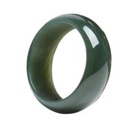 Oligage Anillo de jade natural de Jade negro y verde, anillo de jade para hombre y mujer, anillo de jade real para hombres y mujeres (tamaño del anillo: 11)
