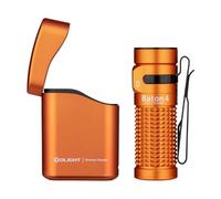 OLIGHT Baton4 kit Linterna LED Recargable Alta Potencia de 1300 Lúmenes 170 Metros Impermeable con Type-C Compatible con Baton 4/3 S1R II y Perun 2 Mini (Naranja)