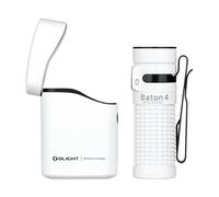 OLIGHT Baton 4 kit Linterna LED Recargable Alta Potencia de 1300 Lúmenes 170 Metros Impermeable con Type-C Compatible con Baton 4/3 S1R II y Perun 2 Mini (Blanco)